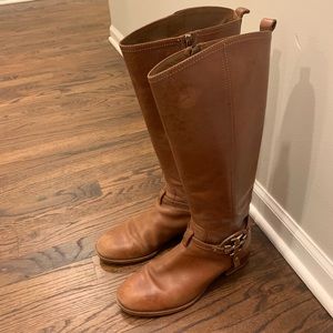 Brown Tort Burch Boots, Size 10